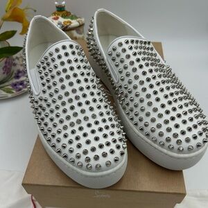 Men's Christian Louboutin roller boat  spiked sneakers size 45 made in Italy